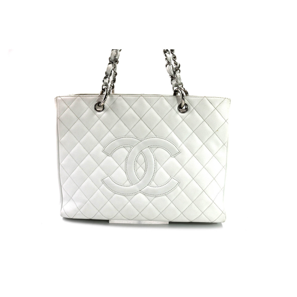 Chanel GST Pelle Caviar Bianca