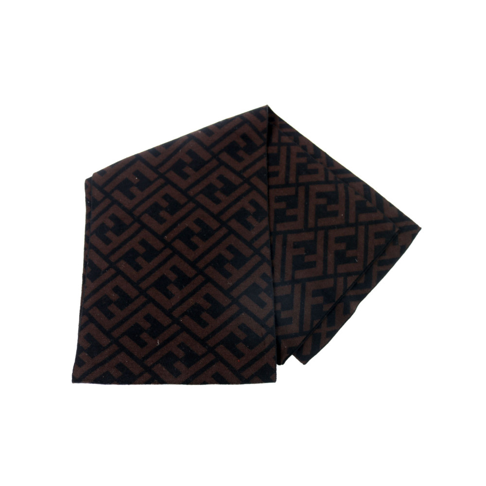 Fendi Sciarpa Lana Marrone e Nera