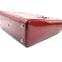 Dior Lady Dior Cannage Large Vernis Bordeaux