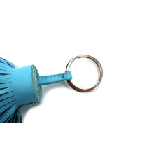 Hermes Charms Portachiavi Pelle Azzurra