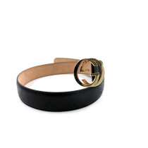 Ceinture Gucci Interlocking Cuir Guccissima Noir