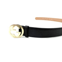 Gucci Cintura Interlocking Pelle Guccissima Nera