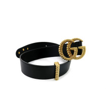 Gucci Cintura Double GG Torchon Pelle Nera