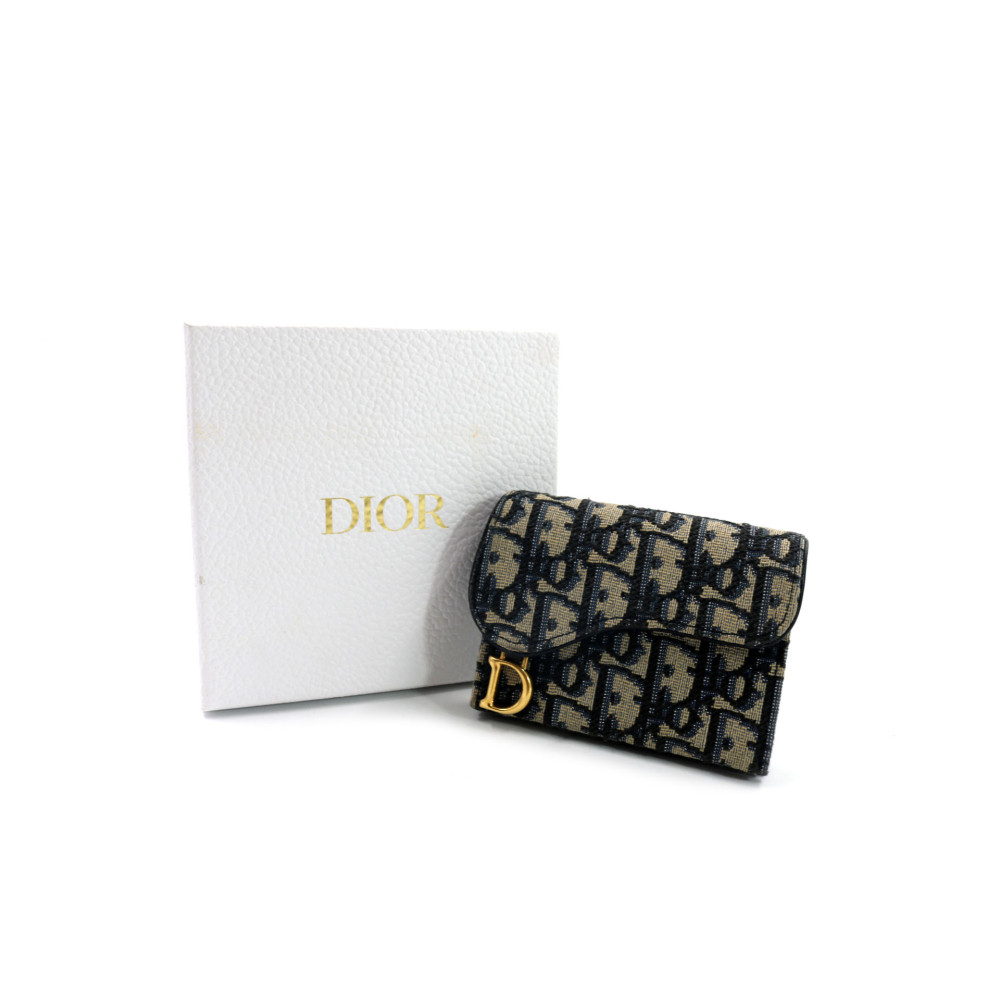 Dior Portafoglio Tela Blu