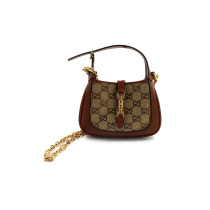 Gucci Jackie Pelle e Tessuto Marrone