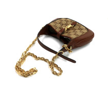 Gucci Jackie Pelle e Tessuto Marrone