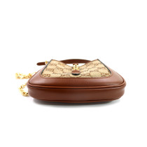 Gucci Jackie Pelle e Tessuto Marrone