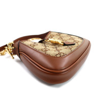 Gucci Jackie Pelle e Tessuto Marrone
