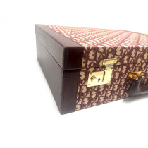 Dior Valise Tissu Jacquard Oblique Bordeaux