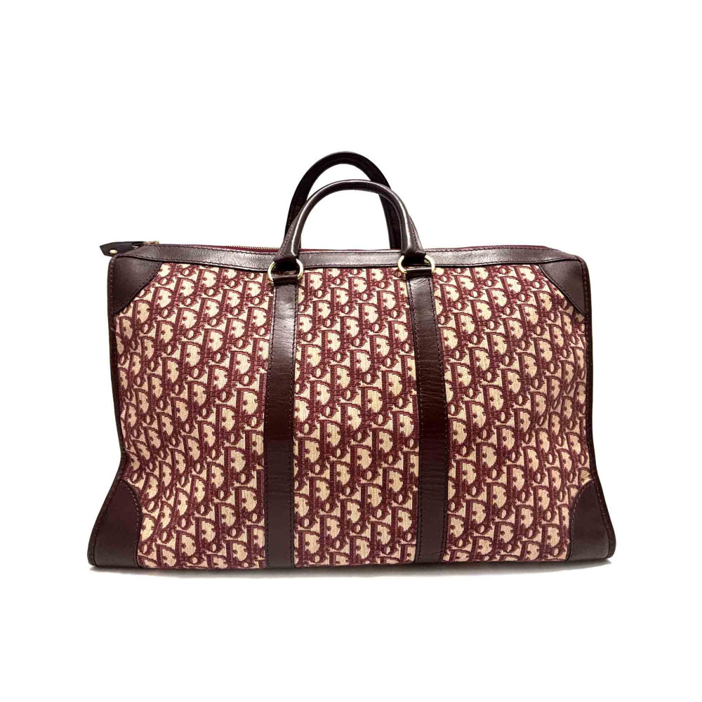 Dior Travel Bag Jacquard Oblique Fabric Bordeaux