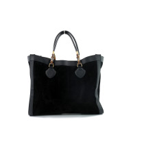 Gucci Shopping Bamboo Tote Pelle Scamosciata Nera