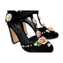 Dolce & Gabbana Sandali Rose Velluto Nero