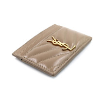 Saint Laurent Card Holder Cassandre Beige Leather