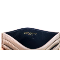 Saint Laurent Porte-cartes Cassandre Cuir Beige