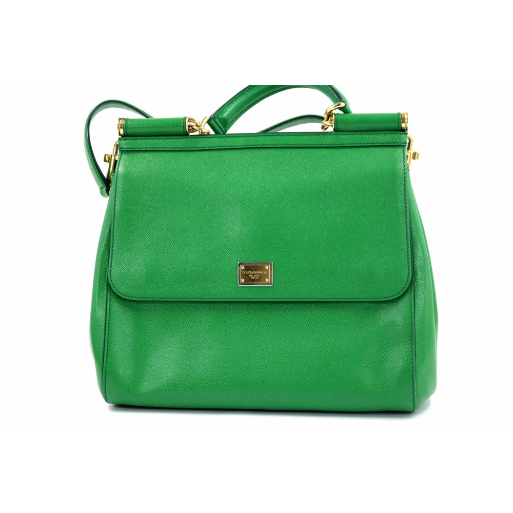 Dolce & Gabbana Sicily Large Green Leather