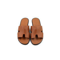 Hermes Men's Izimir Brown Leather Sandals