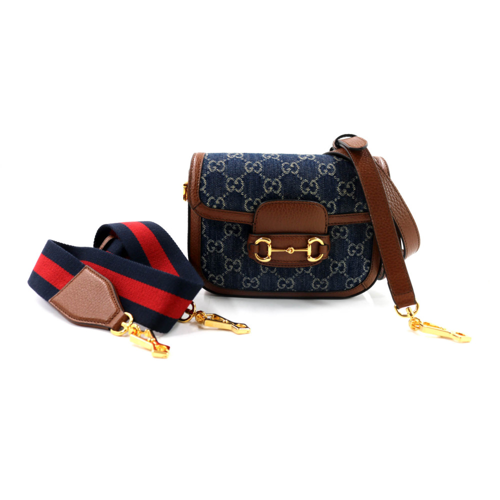 Gucci Horsebit 1955 Denim Blau