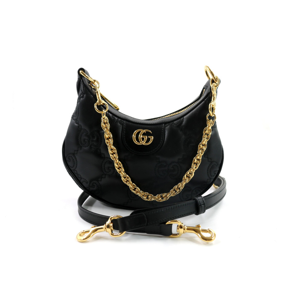 Gucci Black Leather Matelasse Clutch