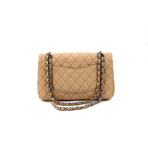 Chanel Timeless Media Leder Beige