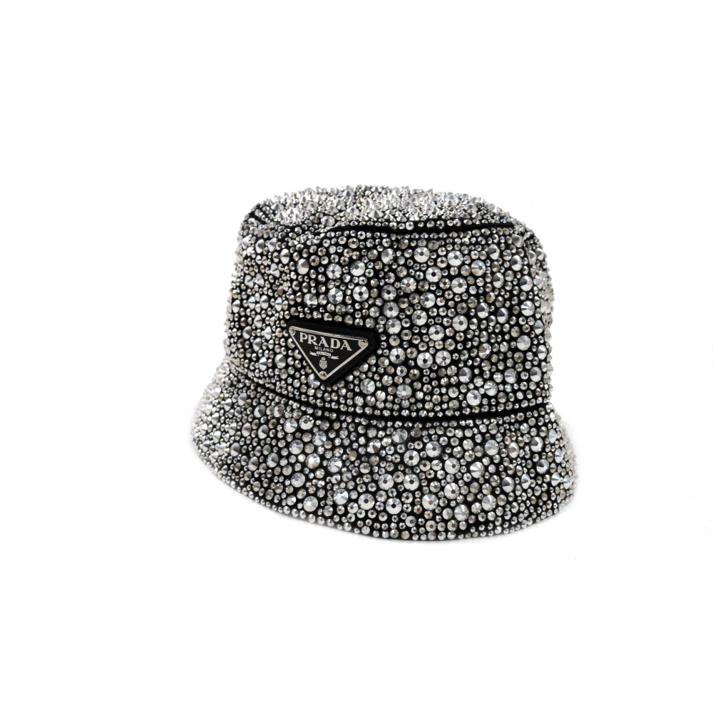 Prada Silver Crystal Bucket Hat