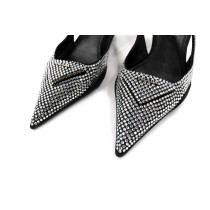 Prada Decolleté Sling Back Crystal Argento