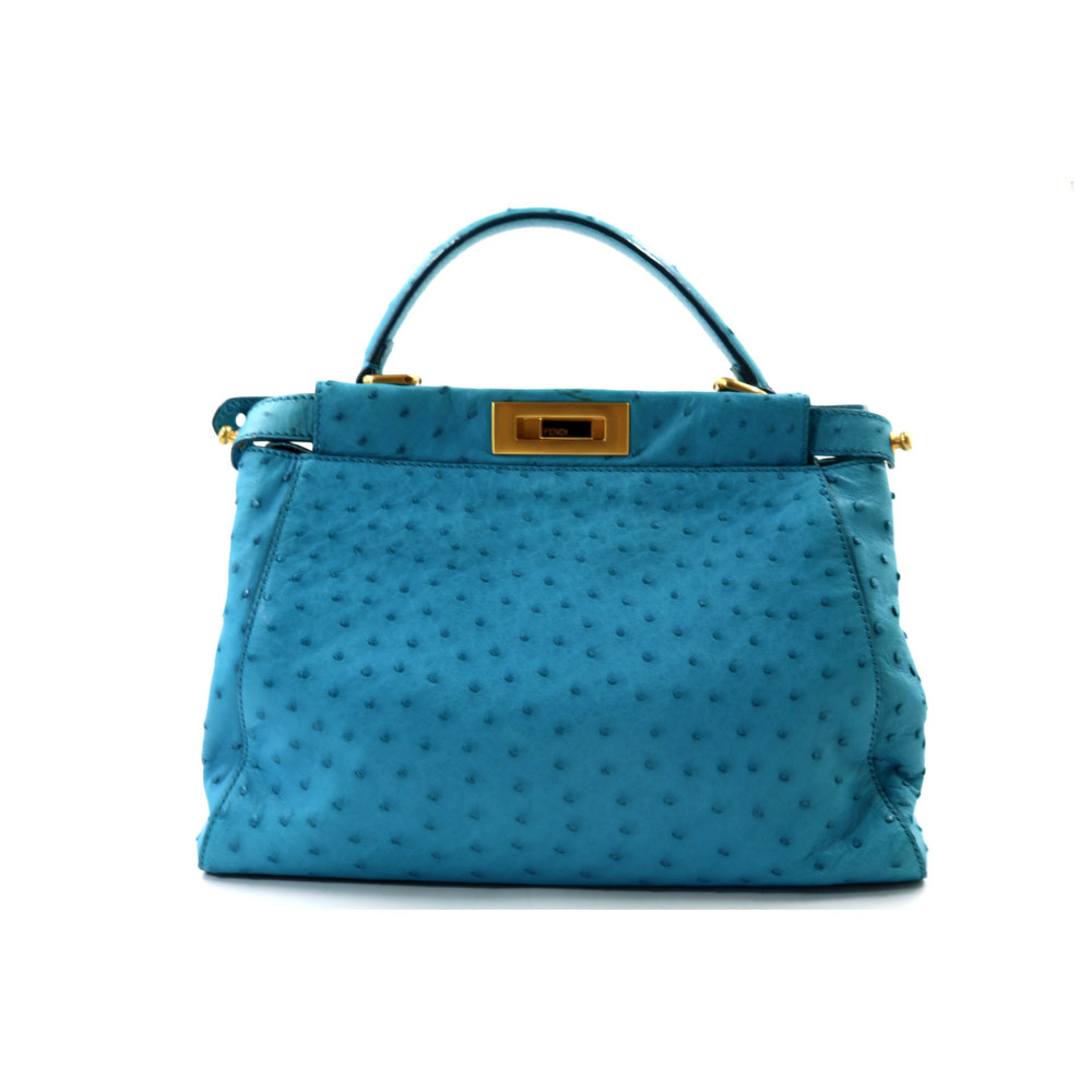 Fendi Peekaboo Autruche bleue