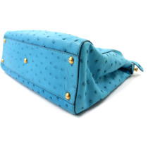 Fendi Peekaboo Straußenleder Hellblau