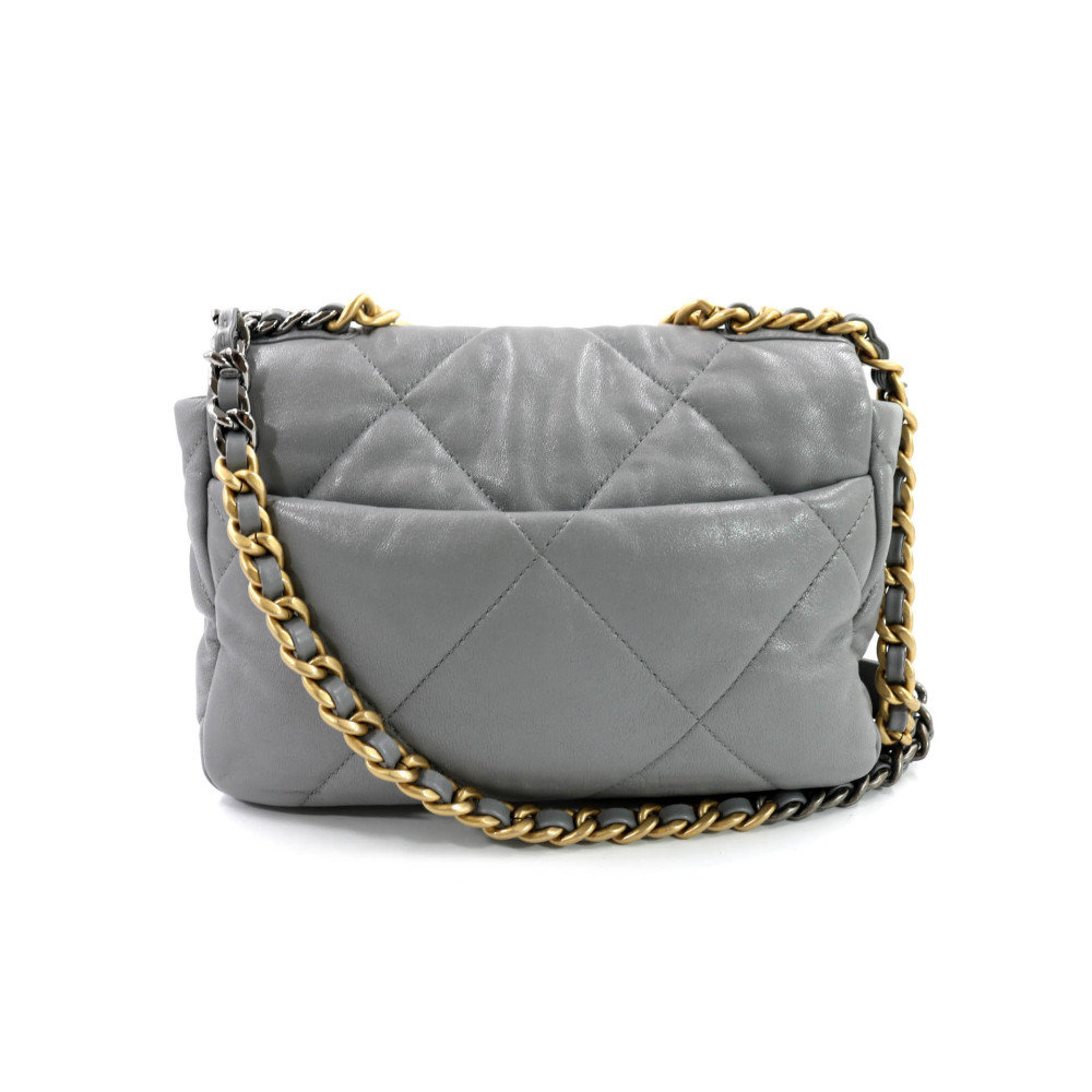 Chanel 19 Grey Leather