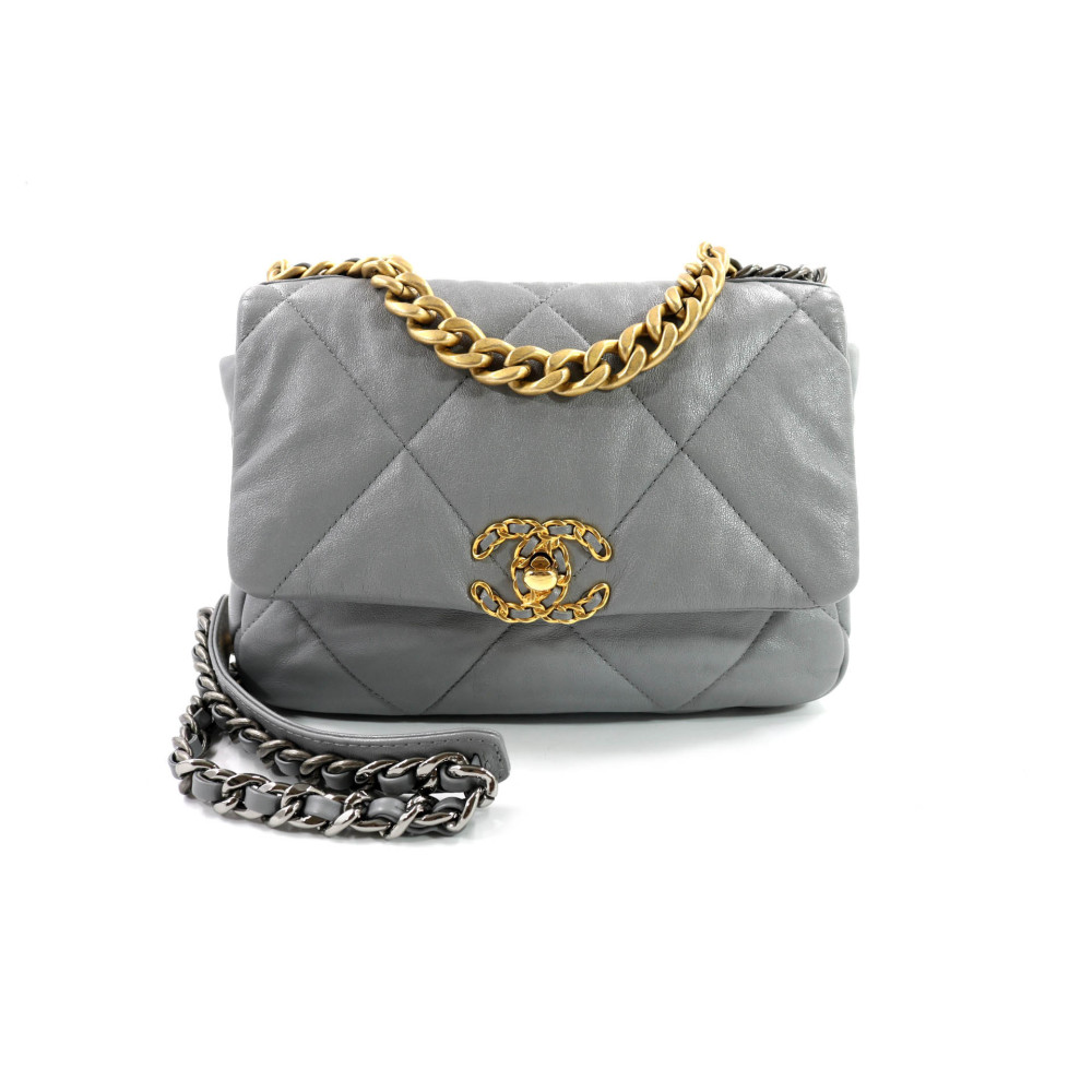 Chanel 19 Graues Leder