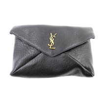 Saint Laurent Leather Clutch Black