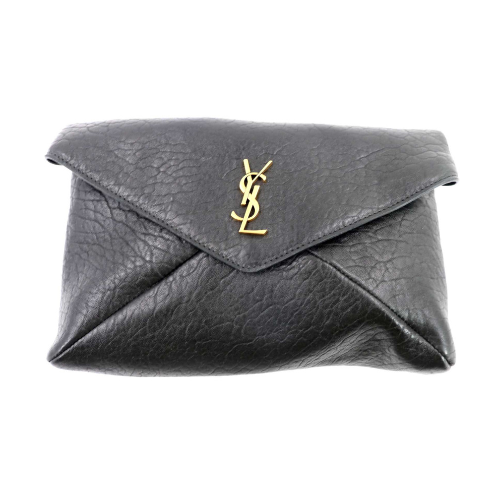 Saint Laurent Pochette Cuir Noir