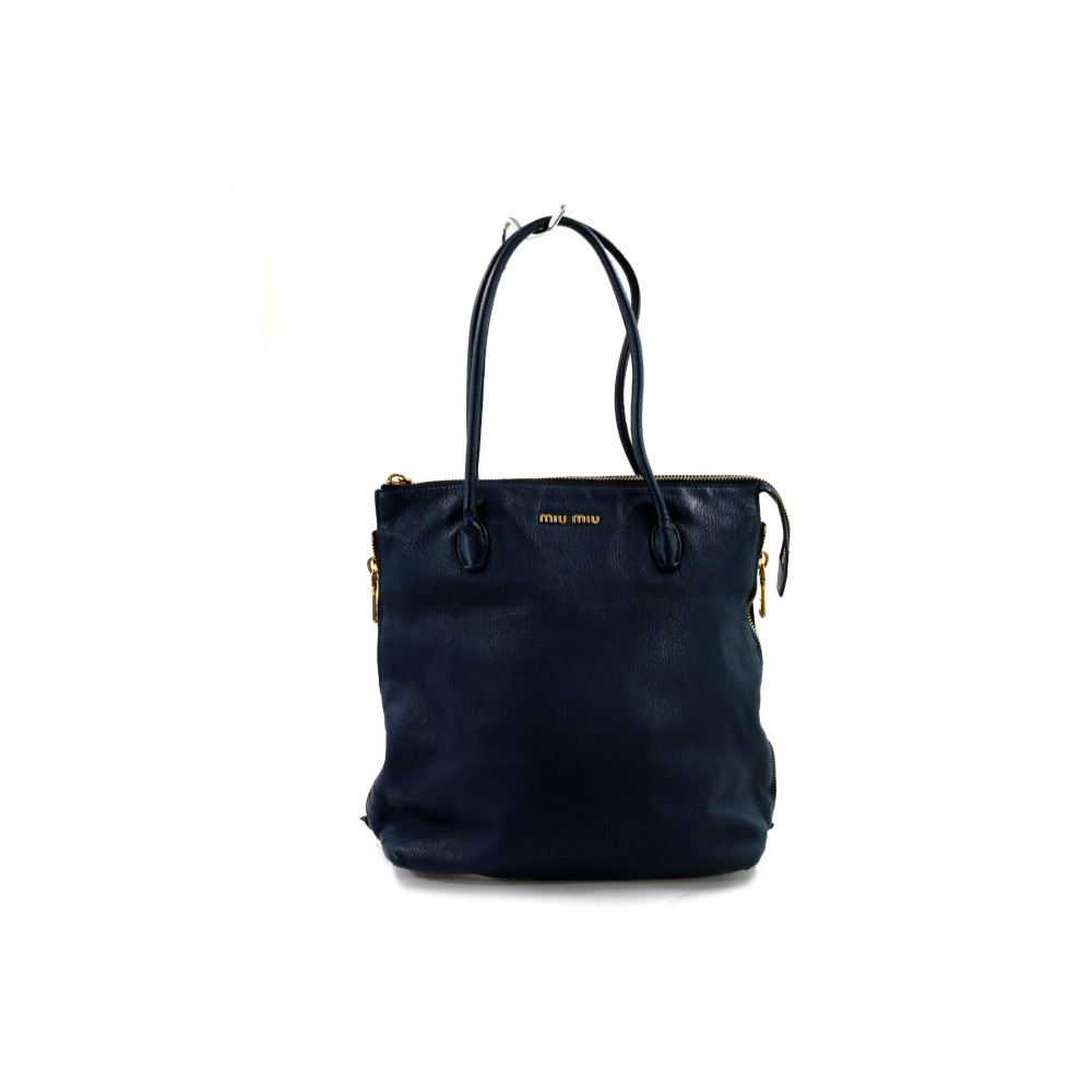 Miu Miu Shopper Pelle Blu
