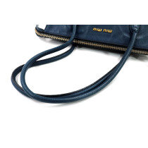 Miu Miu Blue Leather Shopper