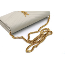 Saint Laurent Classic Cassandre Pouch with Chain in Grain De Poudre Leather