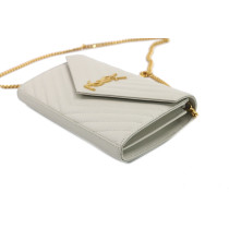 Saint Laurent Cassandre Klassische Kettentasche aus Leder Grain De Poudre