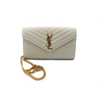 Saint Laurent Cassandre Elfenbeinleder