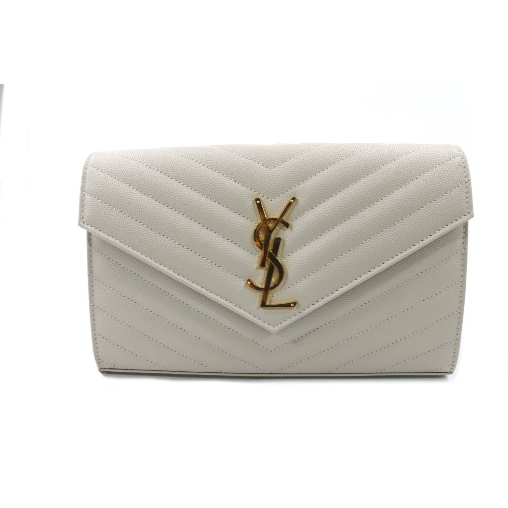 Saint Laurent Cassandre Ivory Leather