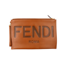 Fendi Cognac Leather Pouch
