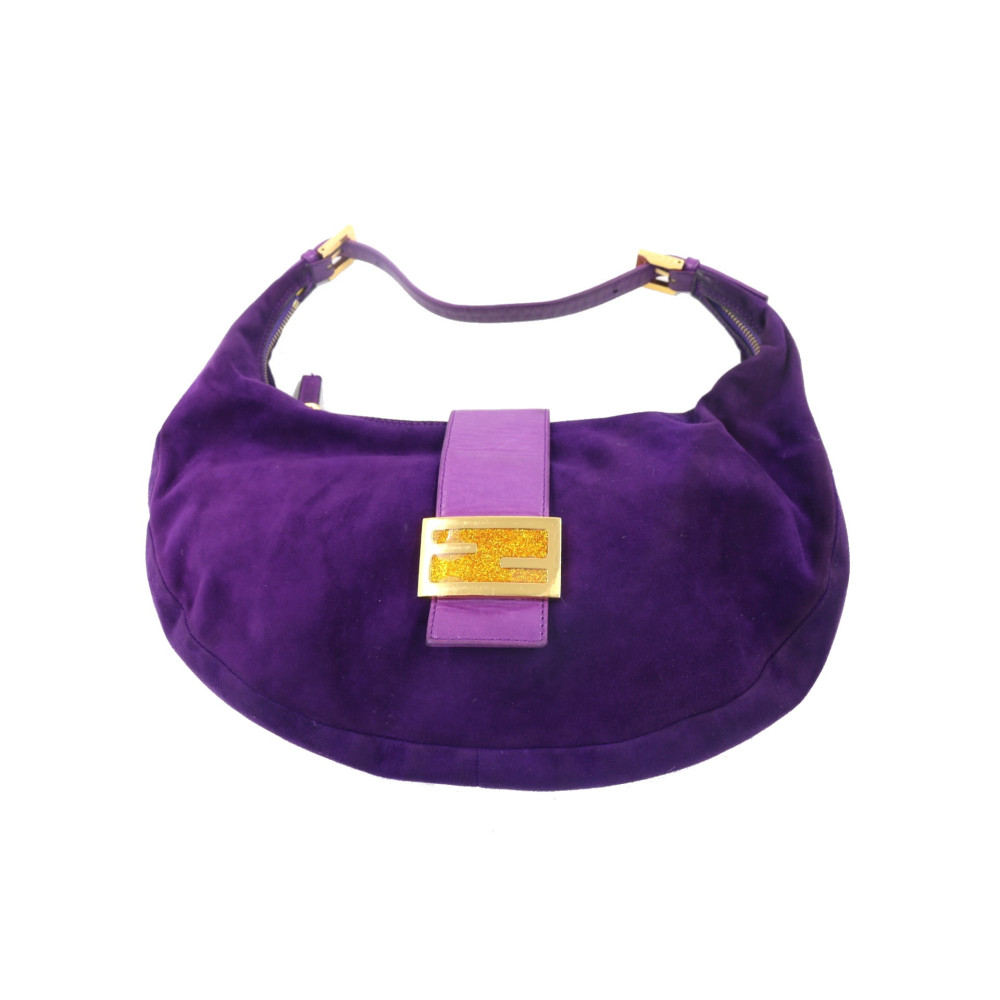 Fendi Baguette Half Moon Suede Viola