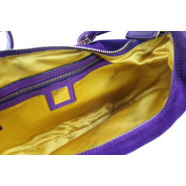 Fendi Baguette Half Moon Suede Lila
