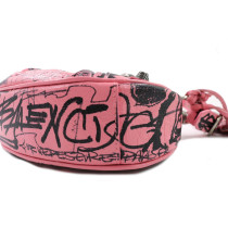 Balenciaga Le Cagole Graffiti Pelle di Vitello Rosa