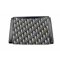 Dior Saddle Pochette Tela Oblique Blu