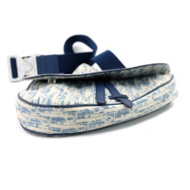 Dior Saddle Handbag Tissu Blanc et Bleu