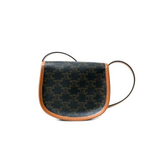 Celine Mini Besace Canvas and Leather Brown