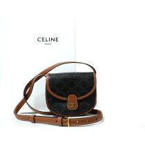 Celine Mini Besace Toile et Cuir Marron