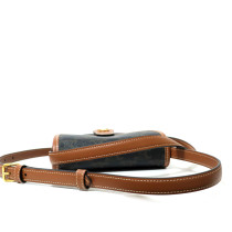 Celine Mini Besace Canvas and Leather Brown