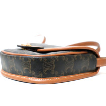 Celine Mini Besace Canvas and Leather Brown