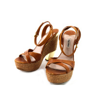 Miu Miu Leather and Rope Pumps Leather