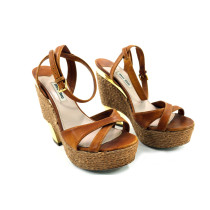 Miu Miu Leather and Rope Pumps Leather