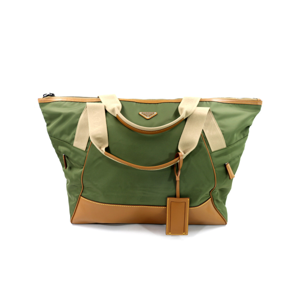 Prada Reisetasche Leinwand Khaki
